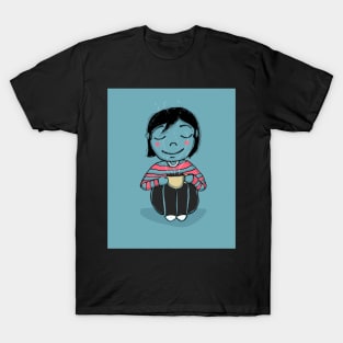 Cartoon woman drinking coffee T-Shirt